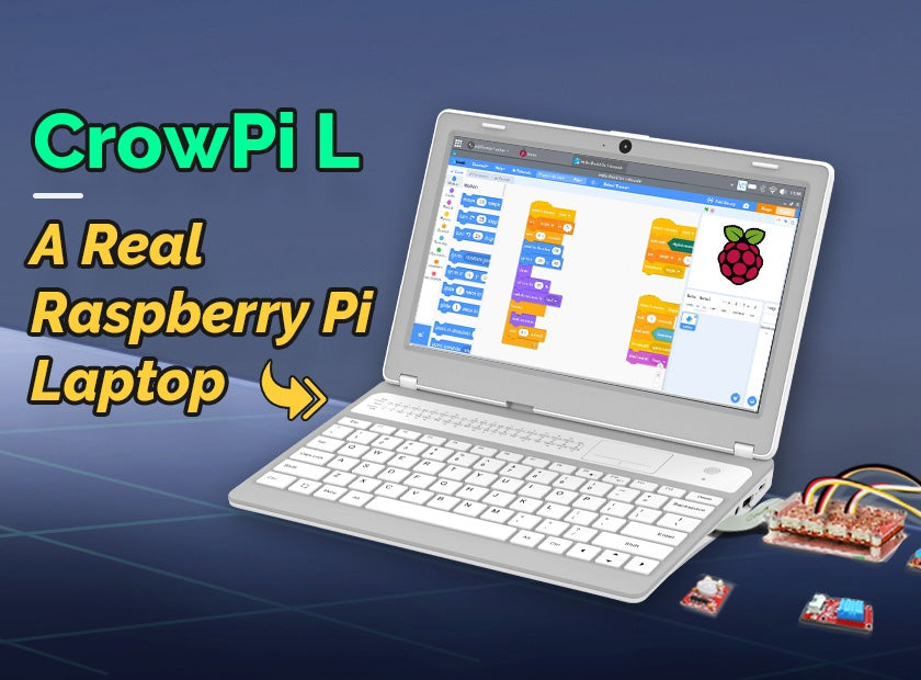 Raspberry Crowpi Examples CrowPI L, Your Real Raspberry Pi Laptop for Learning Programming And H ...