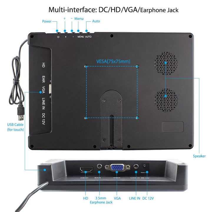 10.1 inch touch screen with multi-interface
