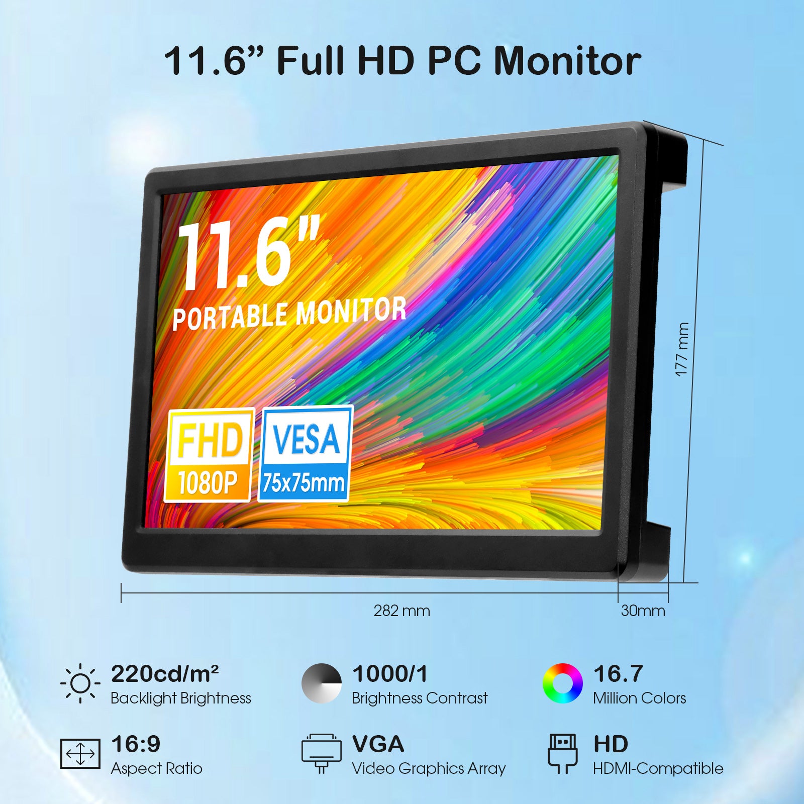 11 Inch Screen Example 11.6 Inch 1920x1080 Full HD Display VGA IPS PS3 PS4 Gaming Screen with ...