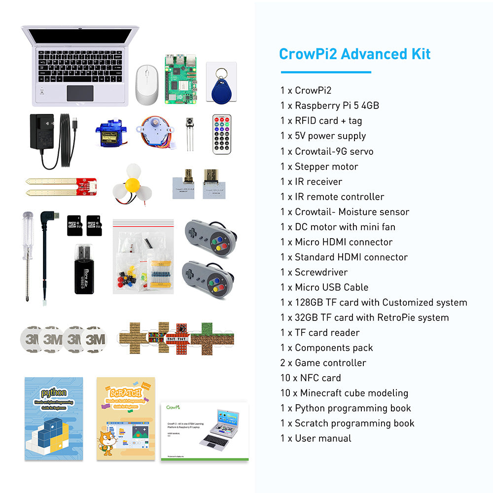 CrowPi2 All in One Raspberry Pi Laptop for Programming and Hardware