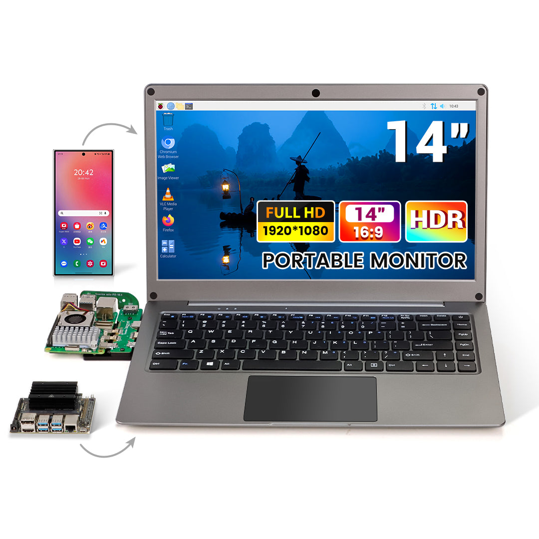 CrowView Note 14inch-All-in-One Portable Monitor, Phone-to-Laptop