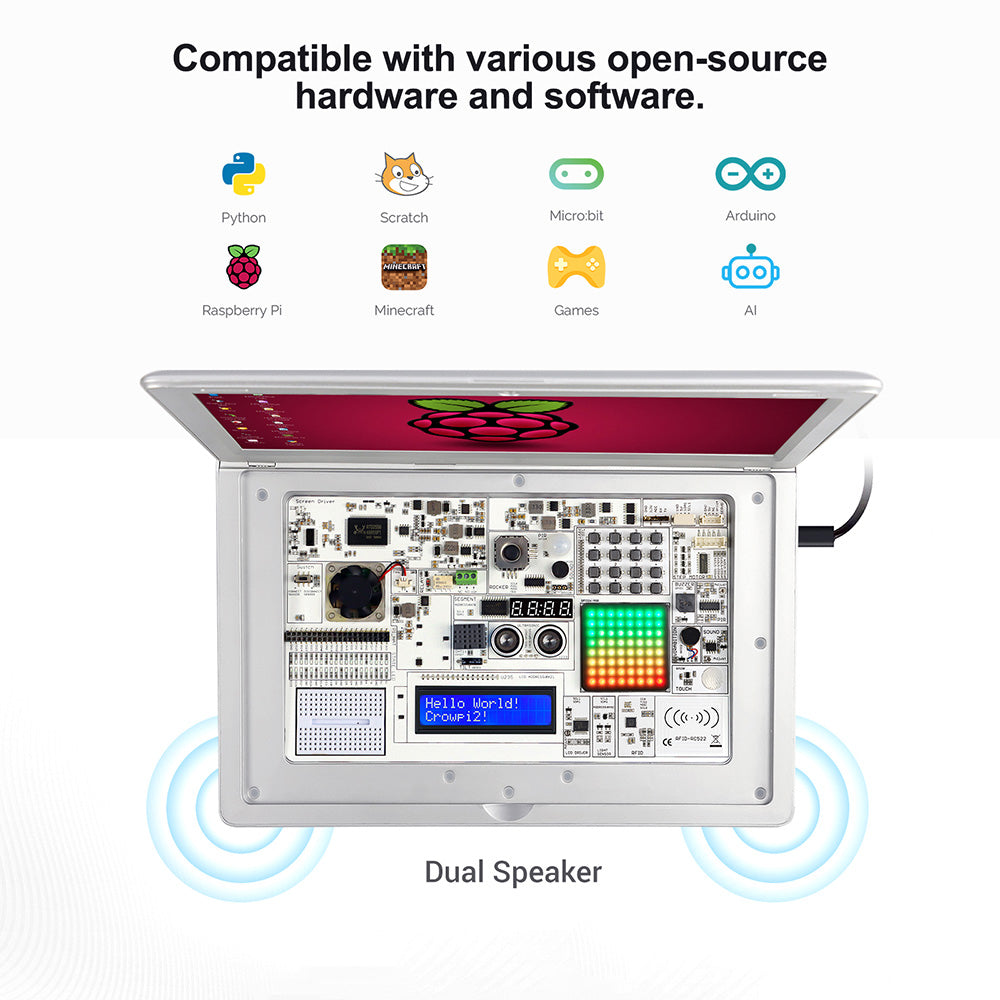 CrowPi2 All in One Raspberry Pi Laptop for Programming and Hardware