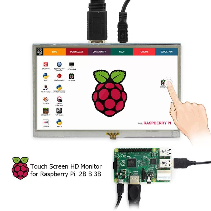 RR050 5 Inch Raspberry Pi Monitor Touchscreen TFT Display