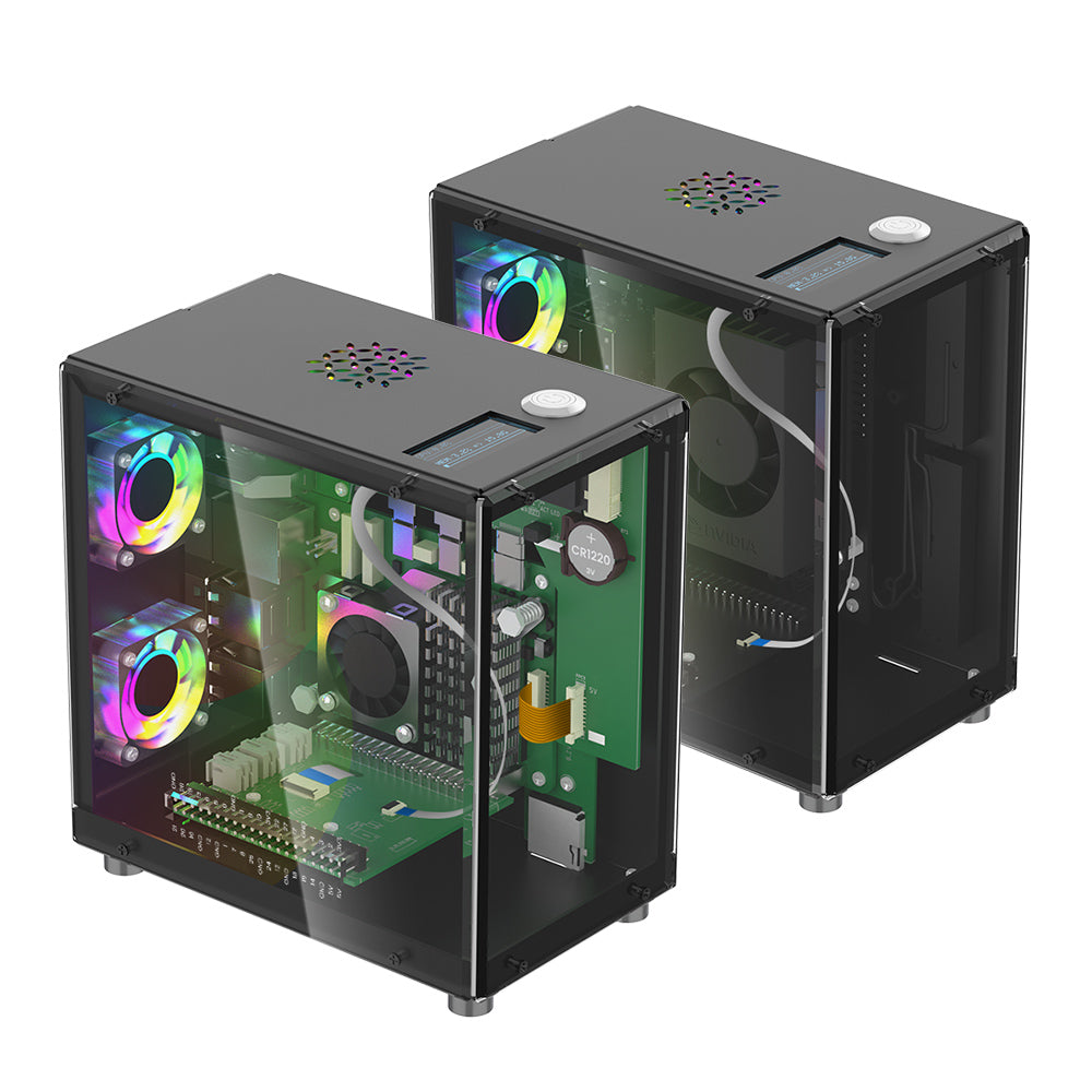Pitower Gen 1 Mini PC Case With 1.3” OLED Screen for Raspberry Pi/Jets ...