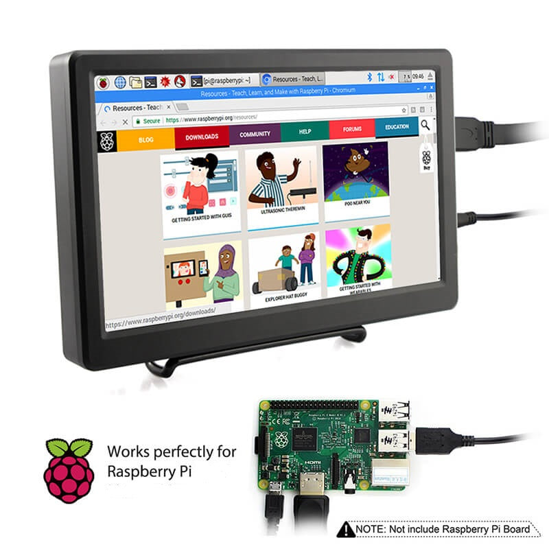 SF101 10.1 Inch Raspberry Pi Display HDMI-compatible VGA Portable  IPS Monitor(Non-Touch Version)