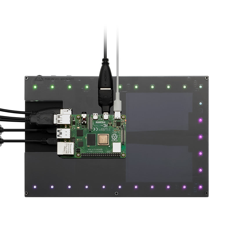 Meteor Screen 10.1" IPS HDMI-compatible Capacitive Touch Screen with RGB Animated light compatible with Raspberry Pi, Jetson Nano, Beaglebone