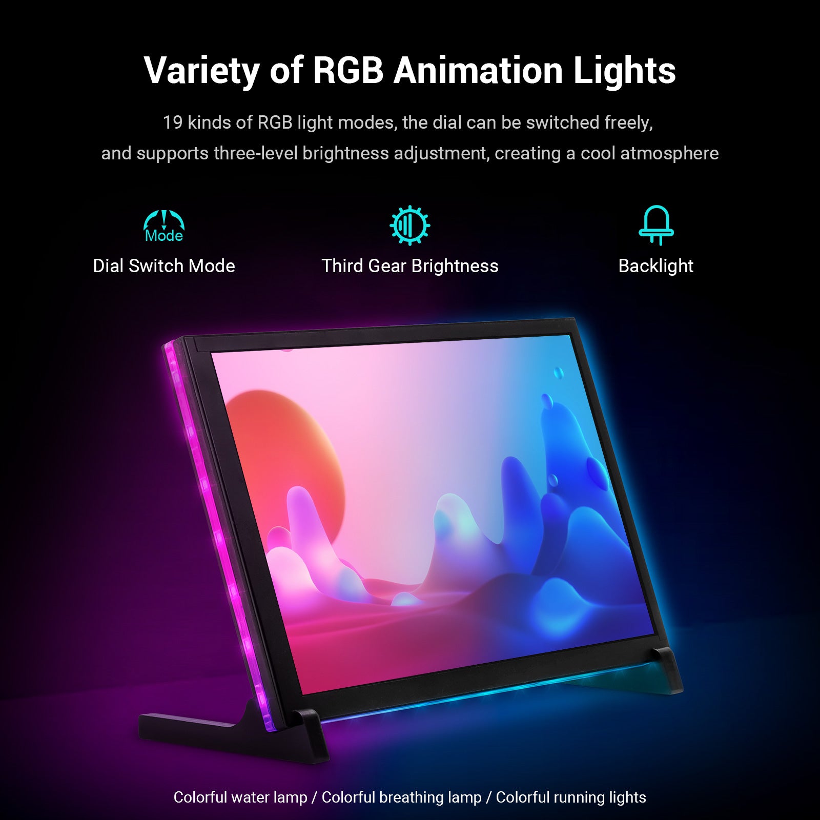 Meteor Screen 10.1" IPS HDMI-compatible Capacitive Touch Screen with RGB Animated light compatible with Raspberry Pi, Jetson Nano, Beaglebone