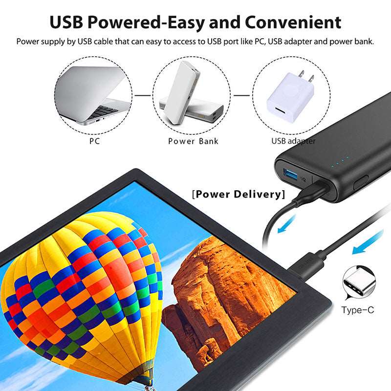 SF133M 13.3 inch Portable Display 1920 x 1080 HDMI-compatible for Raspberry Pi/ PS4/ XBOX/ NS