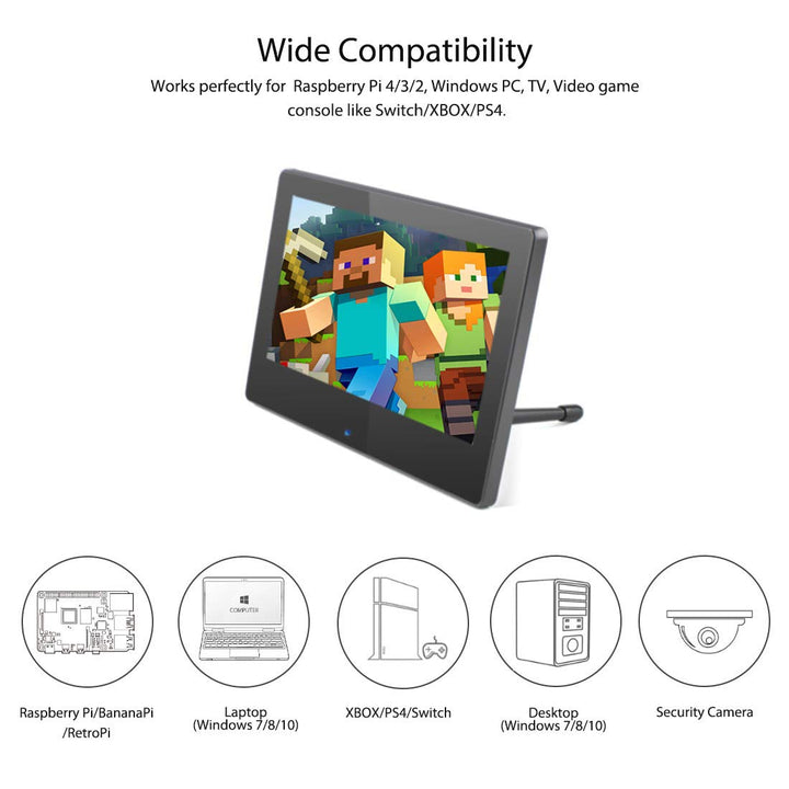 7 inch display with wide compatibility
