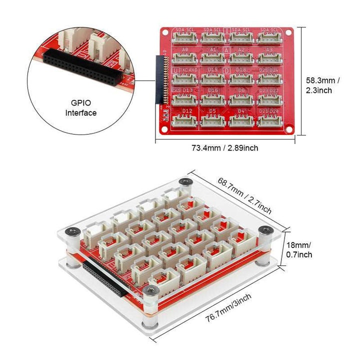 CrowPi L Base Shield dimension