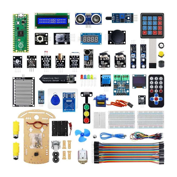 Raspberry Pi Pico Advanced Kit with 32 Modules and 32 Project Lessons