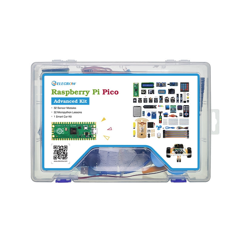 Raspberry Pi Pico Advanced Kit with 32 Modules and 32 Project Lessons