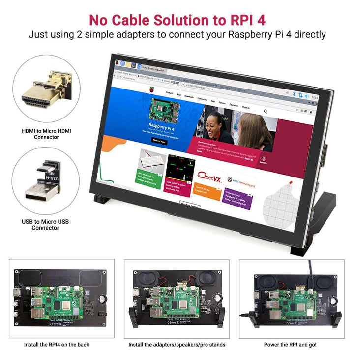 7 inch Monitor-No cable solution to Raspberry Pi 4