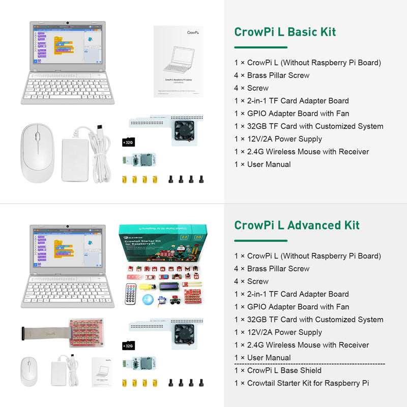 Crowpi Raspberry Pi Kit CrowPi L - Real Raspberry Pi Laptop for Learning Programming and Hardware