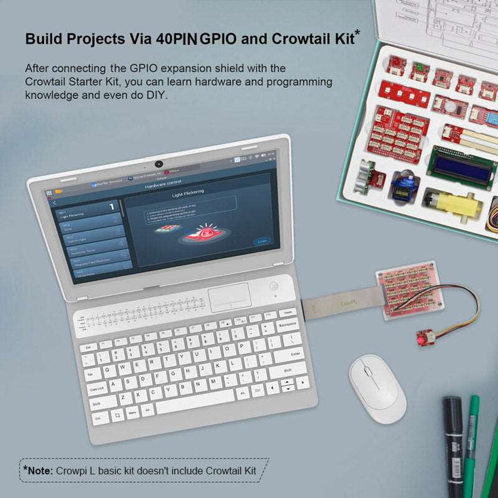 Crowpi Learning Kit CrowPi L - Real Raspberry Pi Laptop for Learning Programming and Hardware